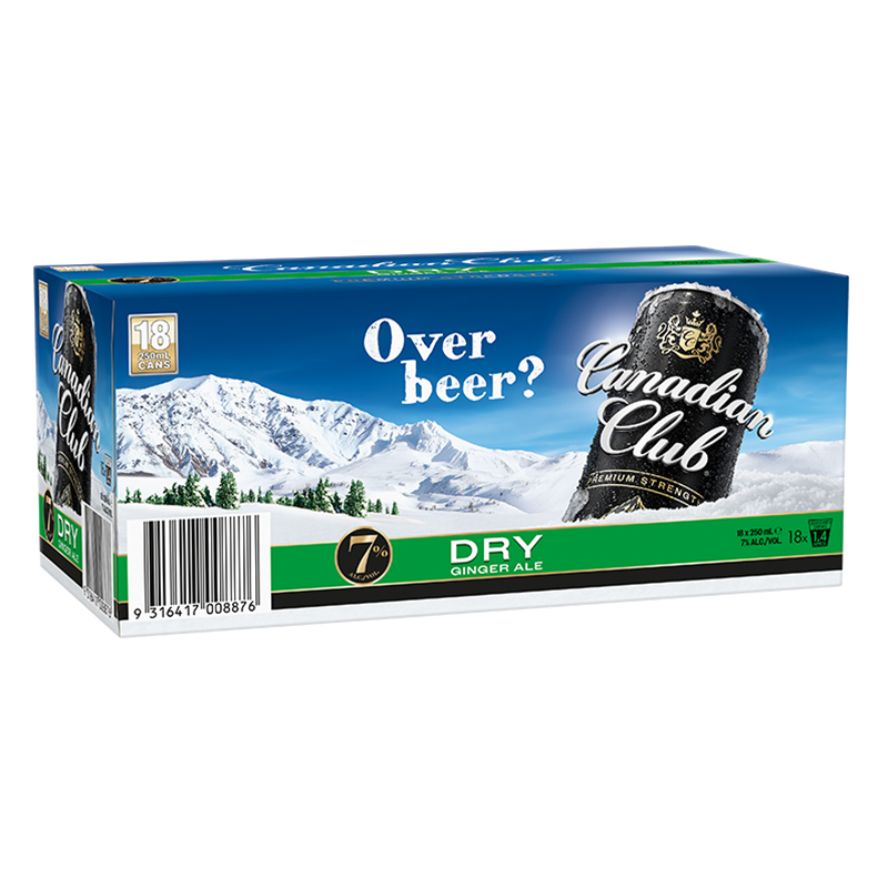 Canadian Club Premium Dry 18Pk 7% 250ml Cans