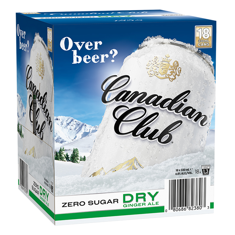 Canadian Club Dry Zero Sugar 18 Pk 4.8% 330ml Can