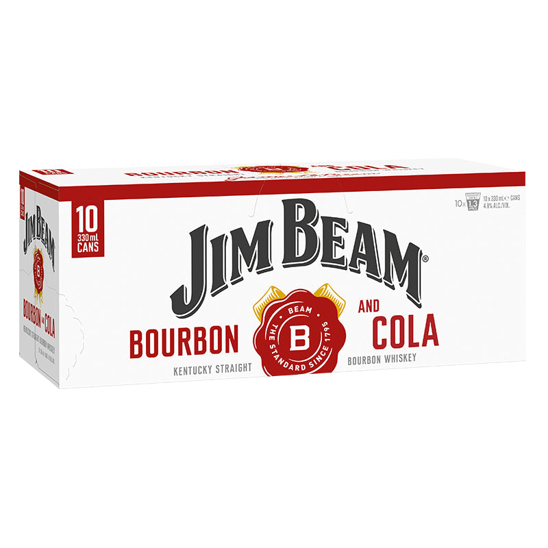 Jim Beam & Cola 4.8% Cans 10x330ml