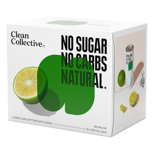 Clean Collective Lemon Lime & Bitters with Vodka 5% Cans 6x250ml