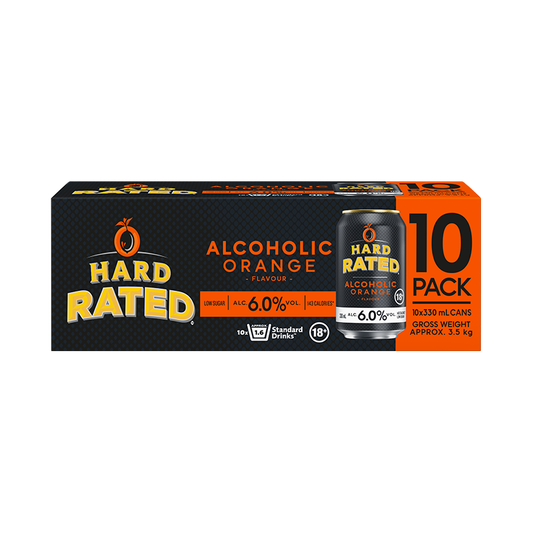 Hard Rated Alcoholic Orange cans 10pk