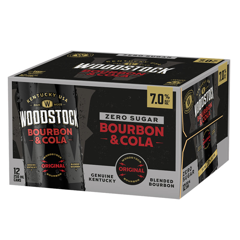 Woodstock Bourbon and Cola Zero 7% 12pk 250ml Cans