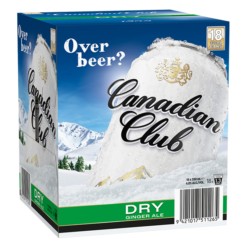 Canadian Club Dry 18 Pk 4.8% 330ml Cans
