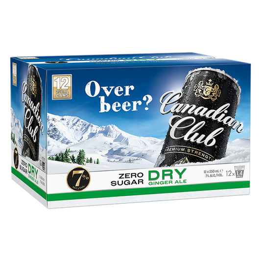 Canadian Club Premium Dry Zero 7% 12 Pk 250ml Cans