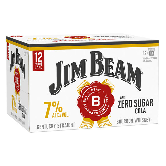 Jim Beam Gold Zero 7% 12pk 250 Ml Cans
